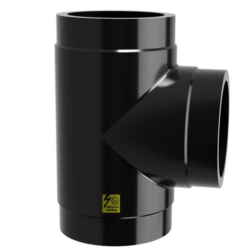 PPs-el T-St&uuml;ck 90&deg;, SDR 17, MOP 3,5 bar, elektrisch leitf&auml;hig